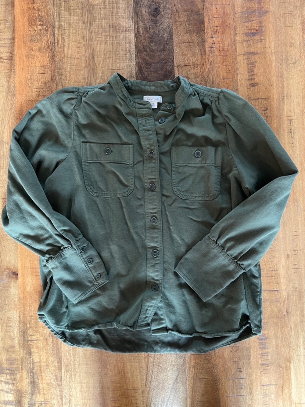 Point Sur Olive Green Button-Down Utility Shirt